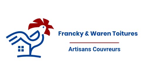 Logo francky et waren adnot couvreur à Montigny un coq bleu et rouge